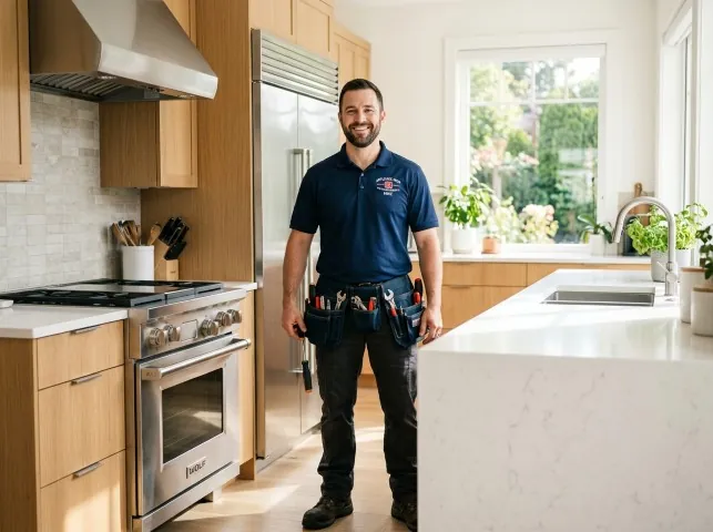 Appliance Repair Hero technician in a Boron, CA kitchen after an appliance repair